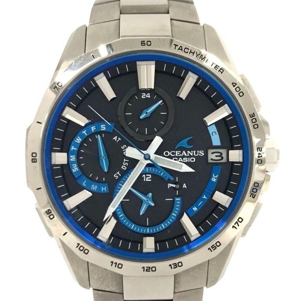 CASIO OCEANUS Manta S4000 Series OCW-S4000-1AJF Black Silver Titanium Men's W...